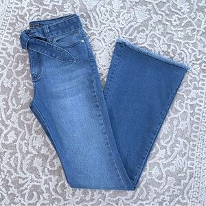 Costume Denim Belted Flare Jean